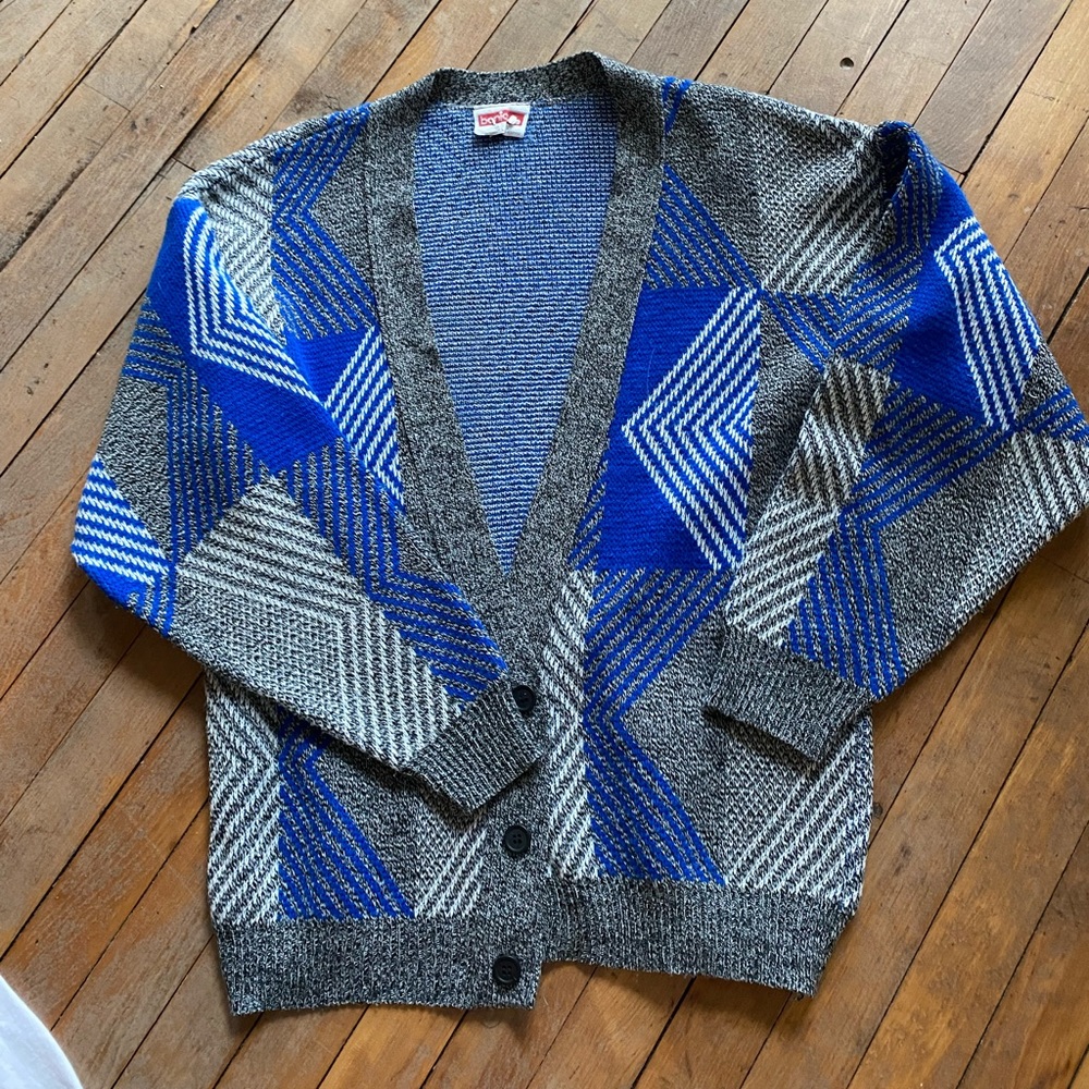 Vintage blue and grey knit sweater.